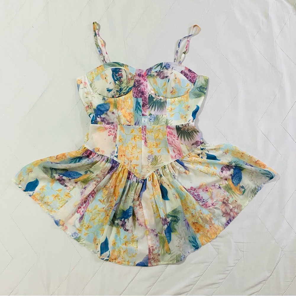 Floral Printed Cami Corset Dress